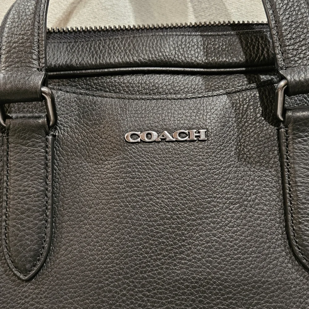 Authentic COACH Graham Structured Briefcase – Black Pebble Leather (Laptop Bag) - Picture 14 of 16